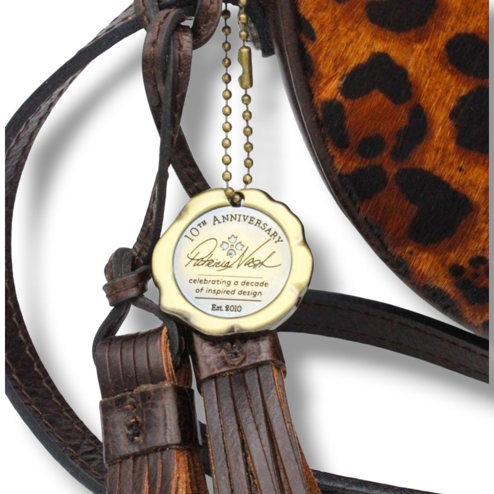 Patricia Nash Anniversary Scafati Crossbody Leopard Print Calf Hair Canteen Bag - Picture 4 of 6